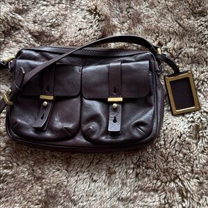 Leather Crossbody Messenger Bag in Dark Brown - Marc by Marc Jacob’s